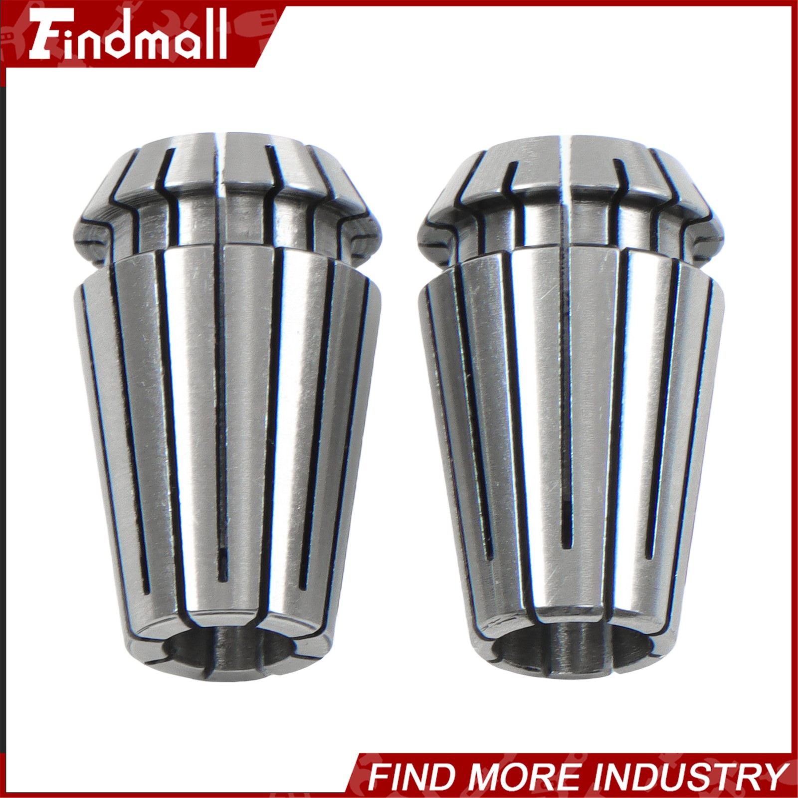 Findmall ER16 Collet Set 10 Pack Precision 3/32 to 3/8 Inch by 32nds 0.0002 TIR