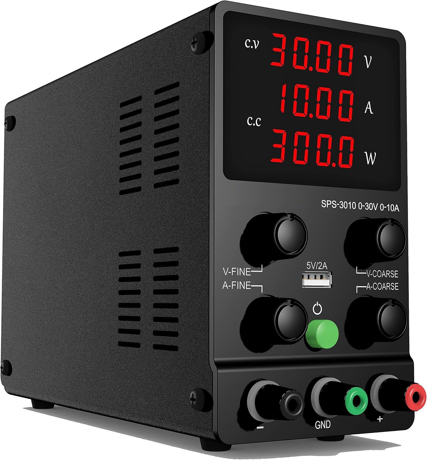 Fuente de alimentación de CC variable, 0-30 V, 0-10 A, con conmutación ajustable