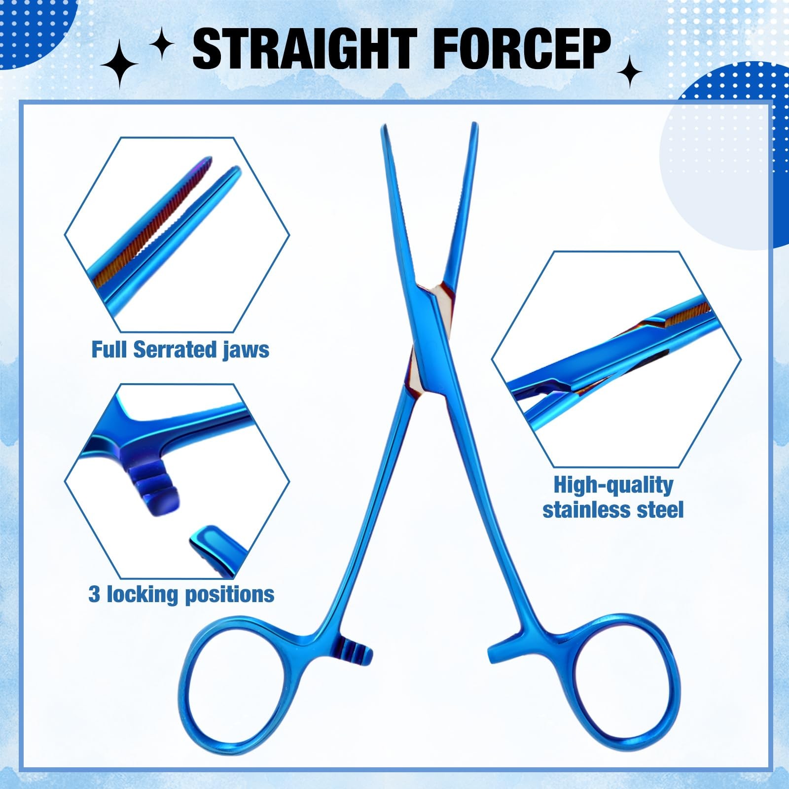 Hemostat Curved and Straight Hemostat Forceps Piercing Pliers Forceps, Stainl…