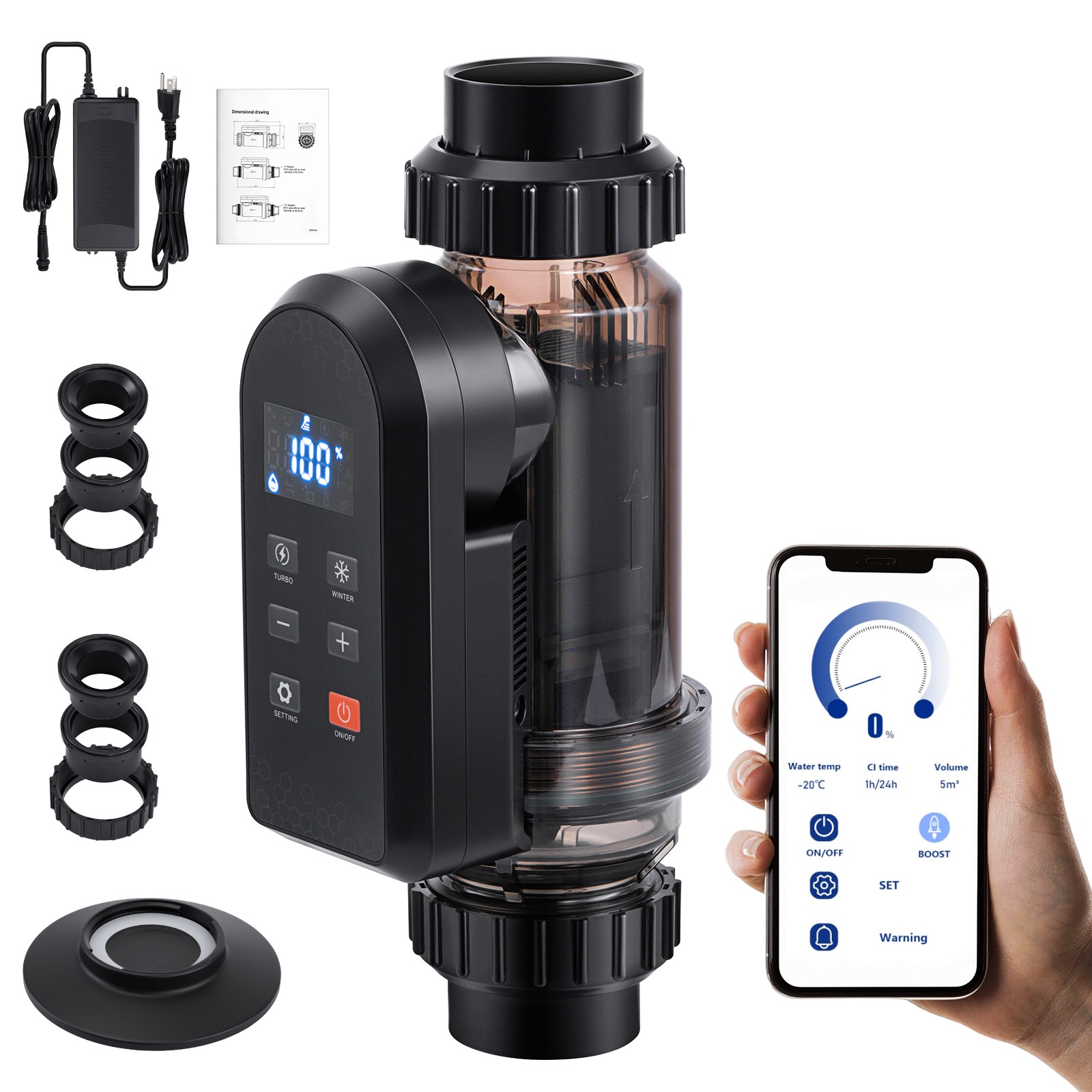 Salt Water Pool Chlorinator System Salt Chlorine Generator for Above/Inground