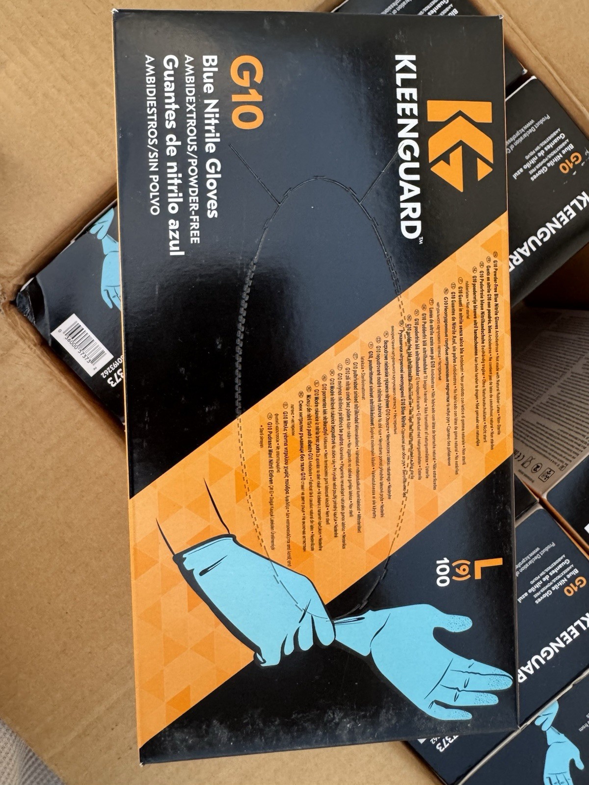 Kleenguard G10 Nitrile Gloves Large Powder-Free 57373 Box of 100