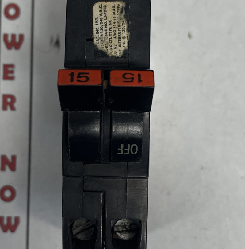 Federal Pacific FPE Stab-Lok Breaker 2 Pole 15 Amp 240V Thin – Ships Today