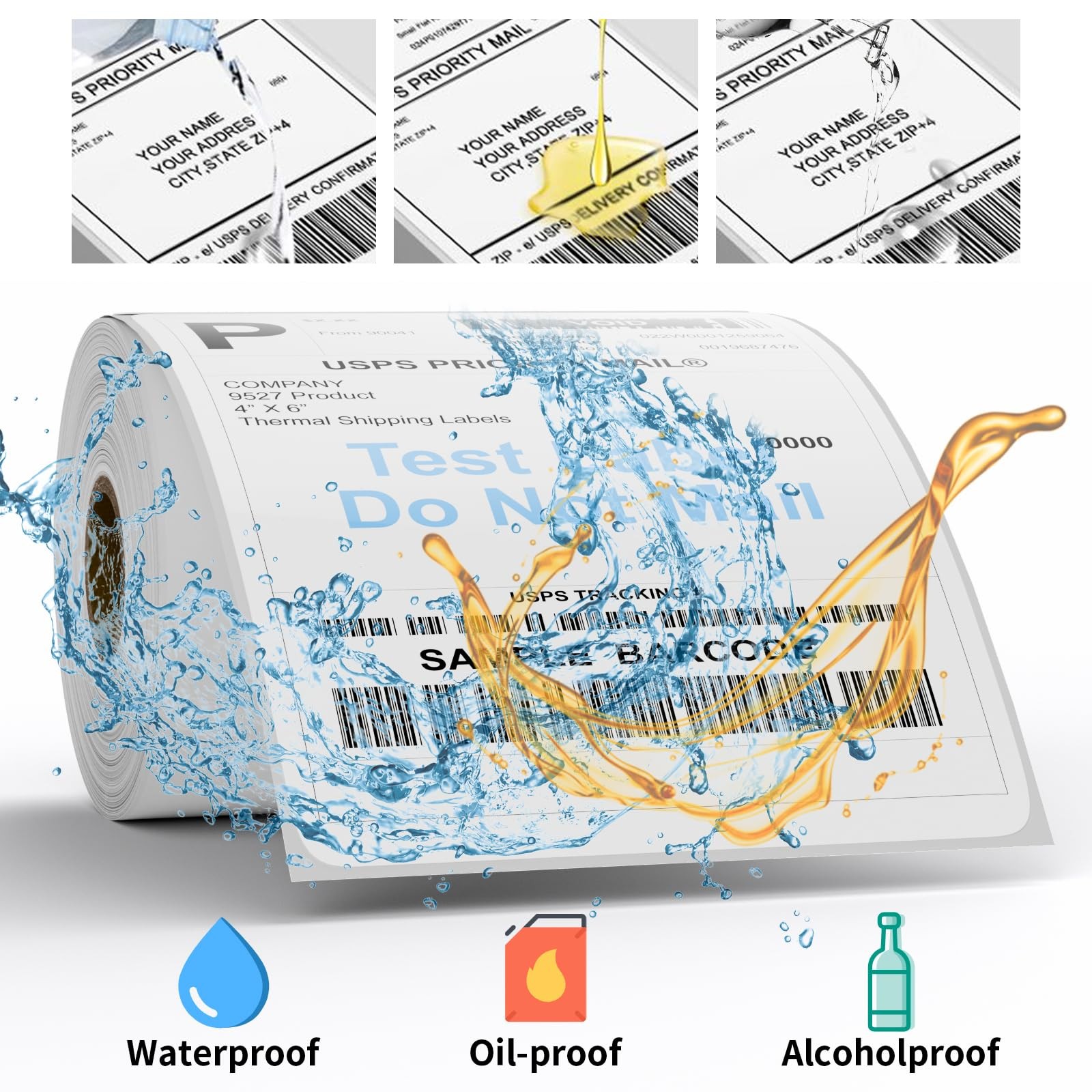 4X6 Blank Direct Thermal Shipping Labels, 250 Labels per Roll, 6 Rolls, 1500 Lab