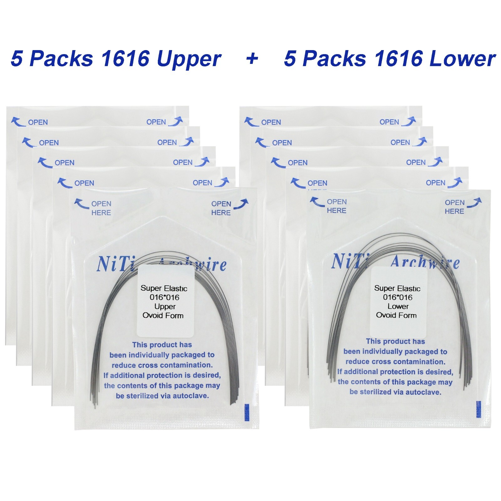 100pcs Dental Orthodontic Niti Arch Wire Super Elastic Ovoid Round Rectangular