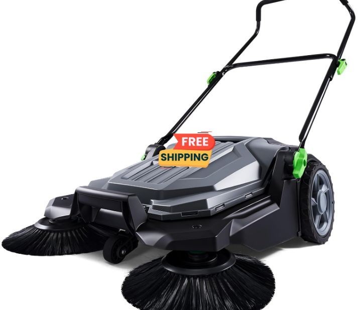 Barredora Manual 25.6” Depósito 5 Gal Mango Ajustable Patio Garaje Jardín,Nuevo