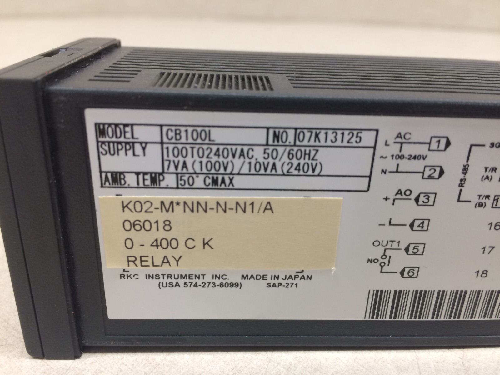 RKC CB100L Temperature Limit Controller Indicator 50/60Hz 100/240VAC Digital