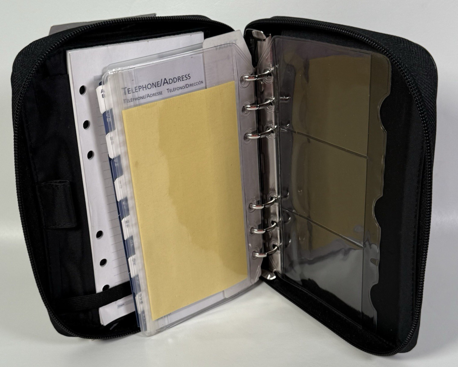 Cambridge Mead Organizer Undated Planner Slim Binder Calendar Black Faux Leather