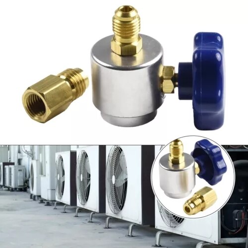 Self Sealing R134A Can Tap Valve Adapter For A/C Charging Hose Convertor US