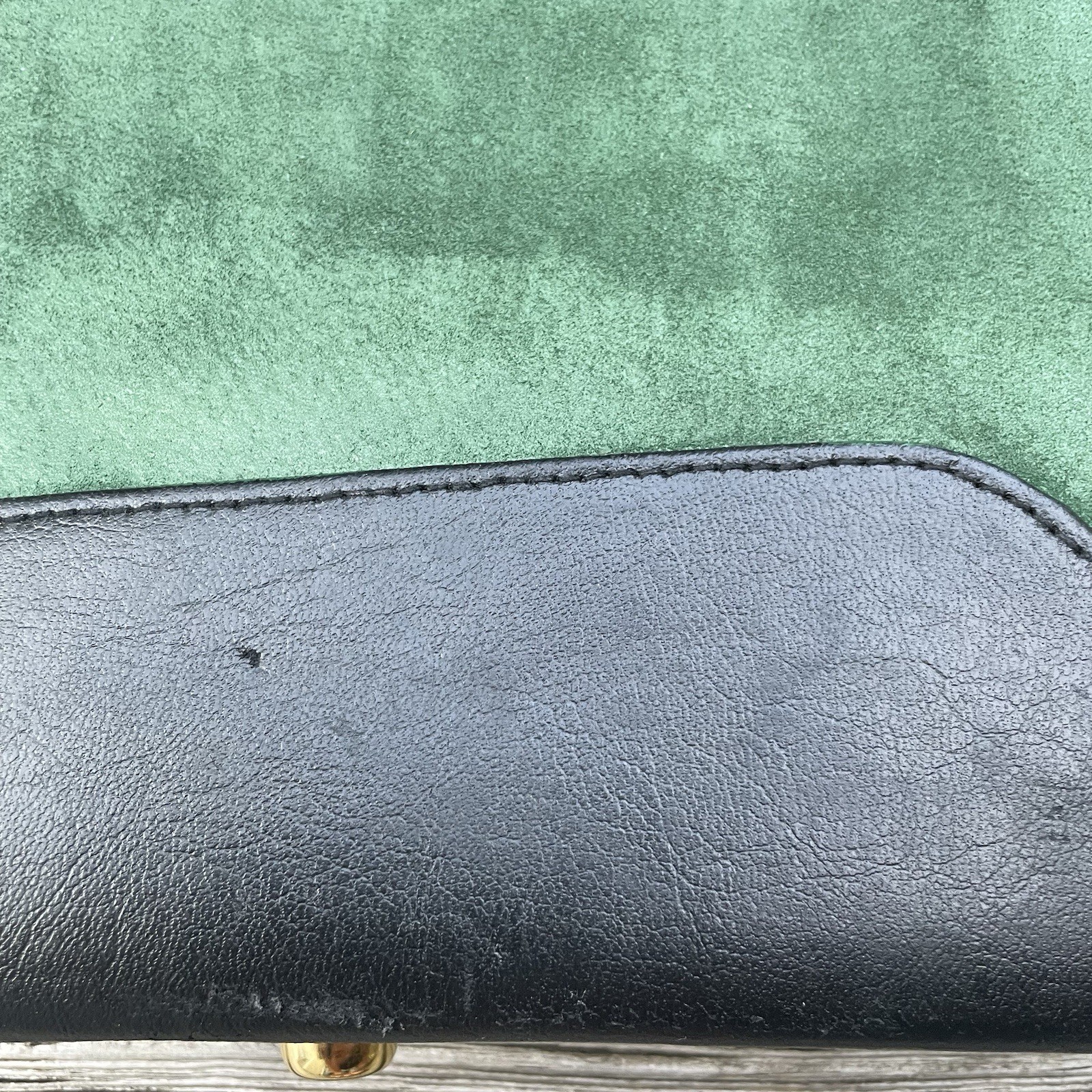 VTG Leather Art Portfolio Binder Green Suede Zipper Handle Spiral Binder NEW