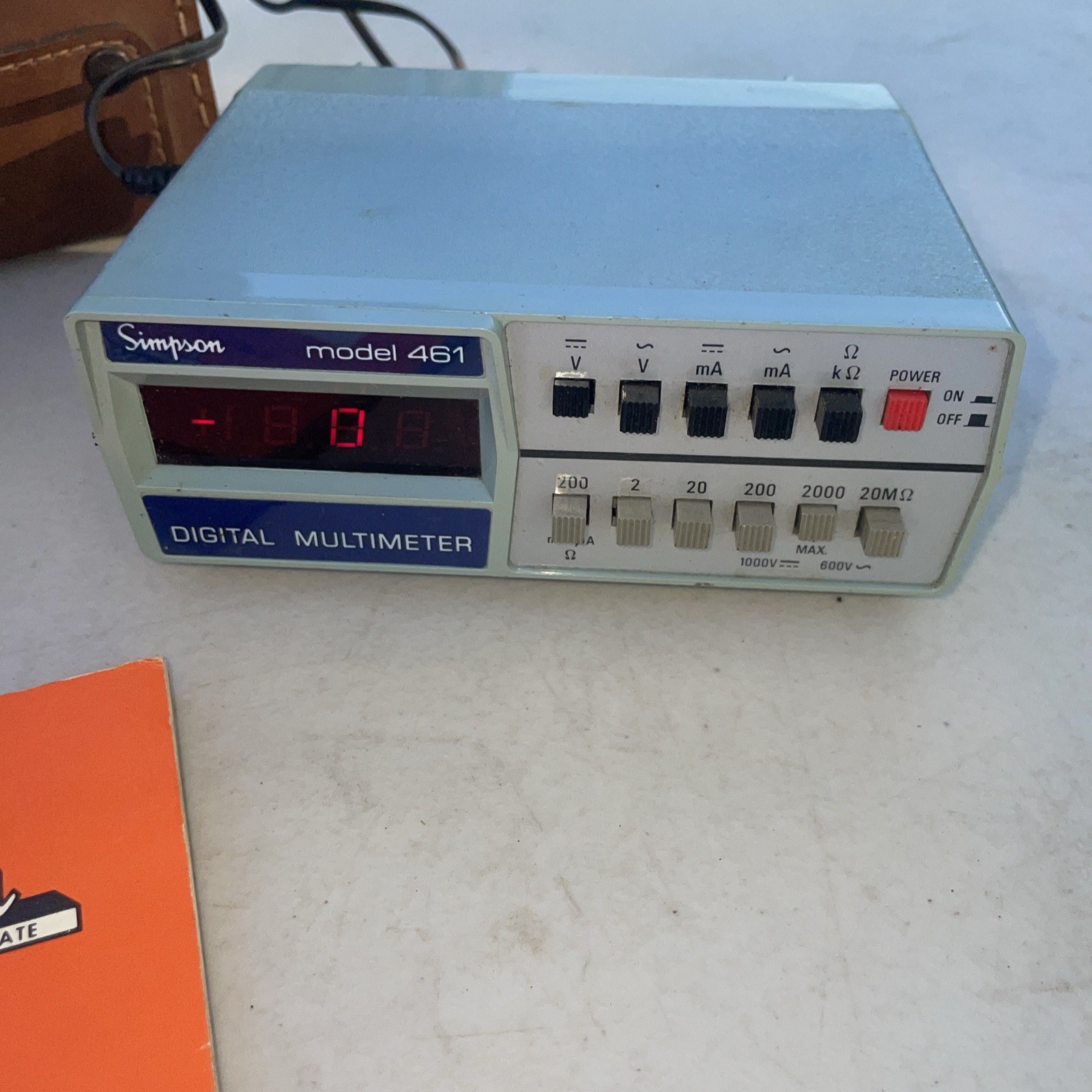 Simpson Digital Multimeter Model 461. 2 Leather Case Beth Steel Piece Of History