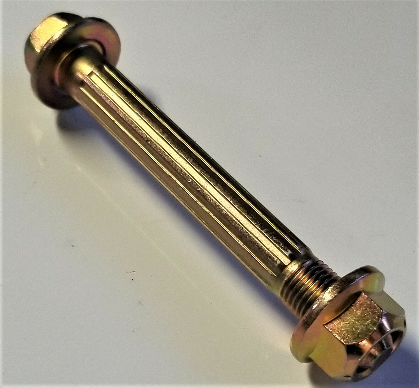 M12-1.25 x 95MM Hex Flange Bolt Fine Thread Yellow Zinc Plated, Qty of 2