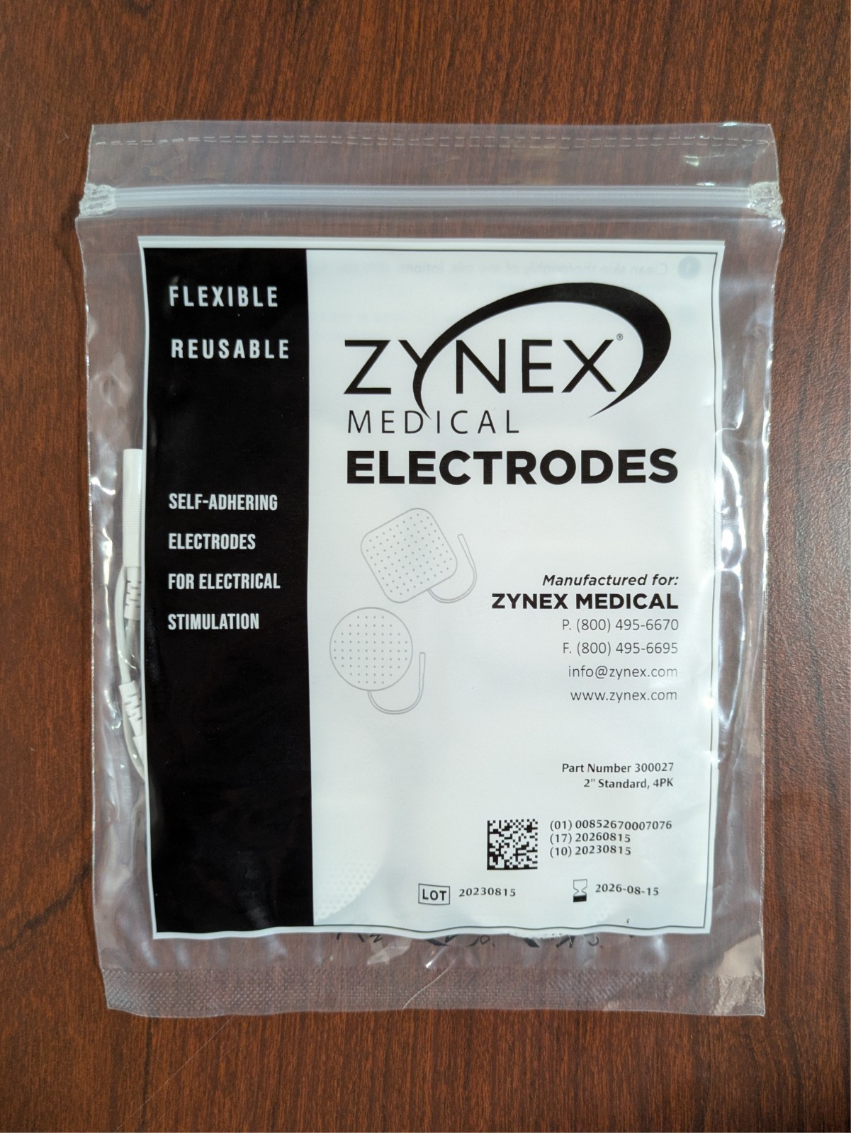 1 sealed pack of 4 ZYNEX Medical Electrodes 2” round Part #300027 reusable