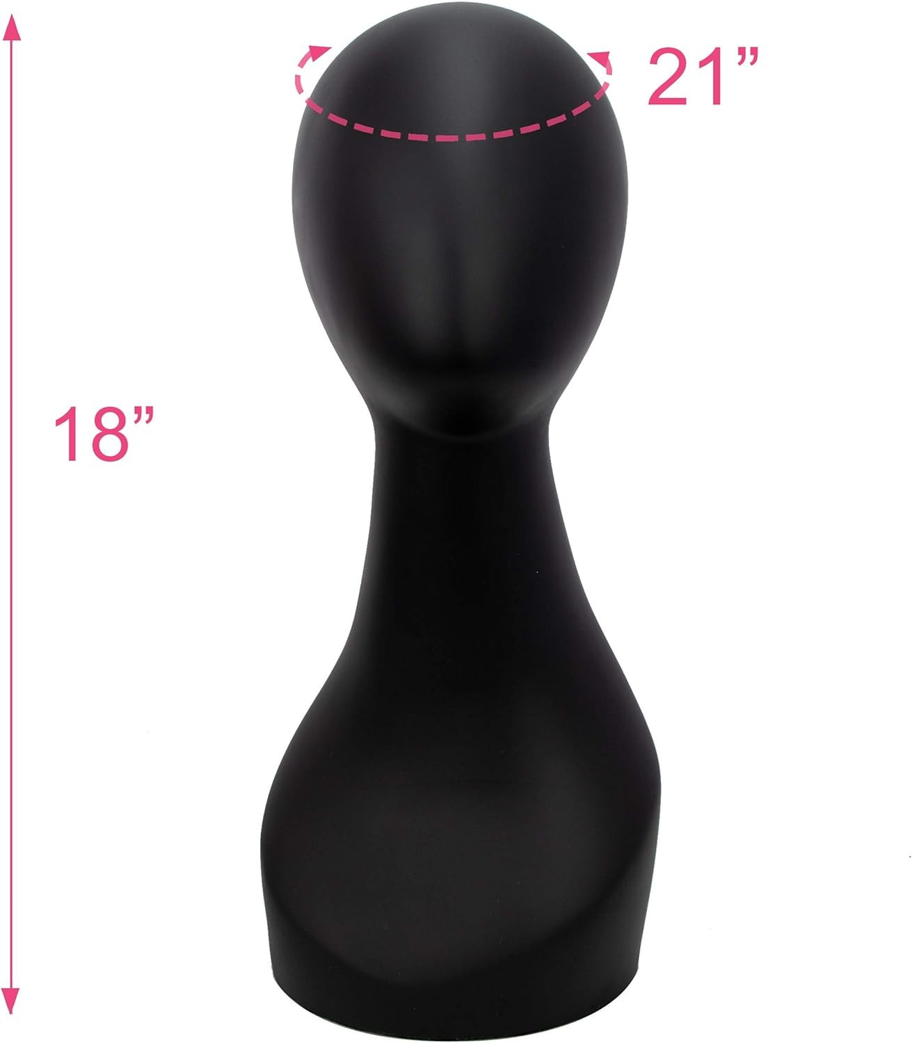 18″ Black Abstract minimalist Mannequin Head shoulder Wig Display Bust Stand
