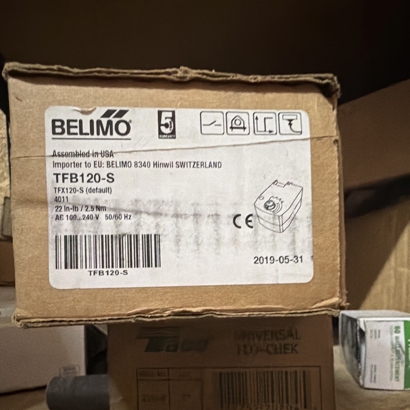 Belimo TFB120-S HVAC Damper Actuator AC 100-240V 50/60 Hz MPN TFB120-S