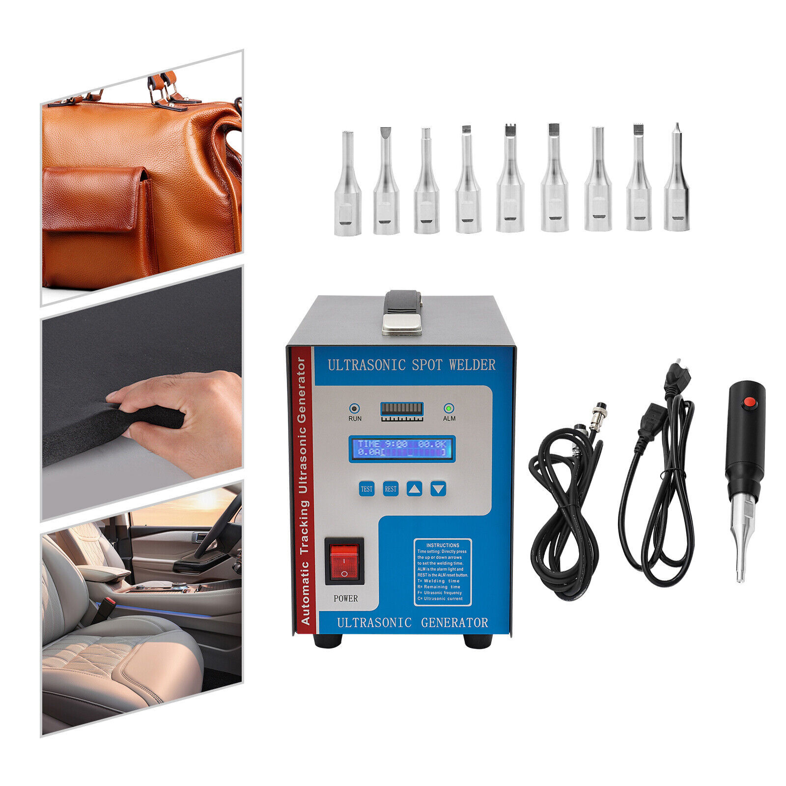 110V Portable Ultrasonic Plastic Welder Ultrasonic Spot Welding Machine 10in1