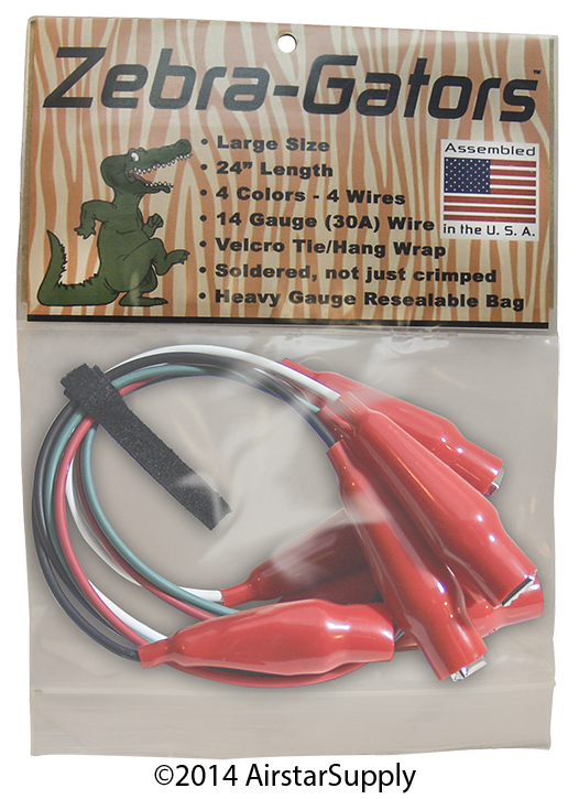 Zebra Gators 4 Piece Large Size Alligator Lead Set # ZG004