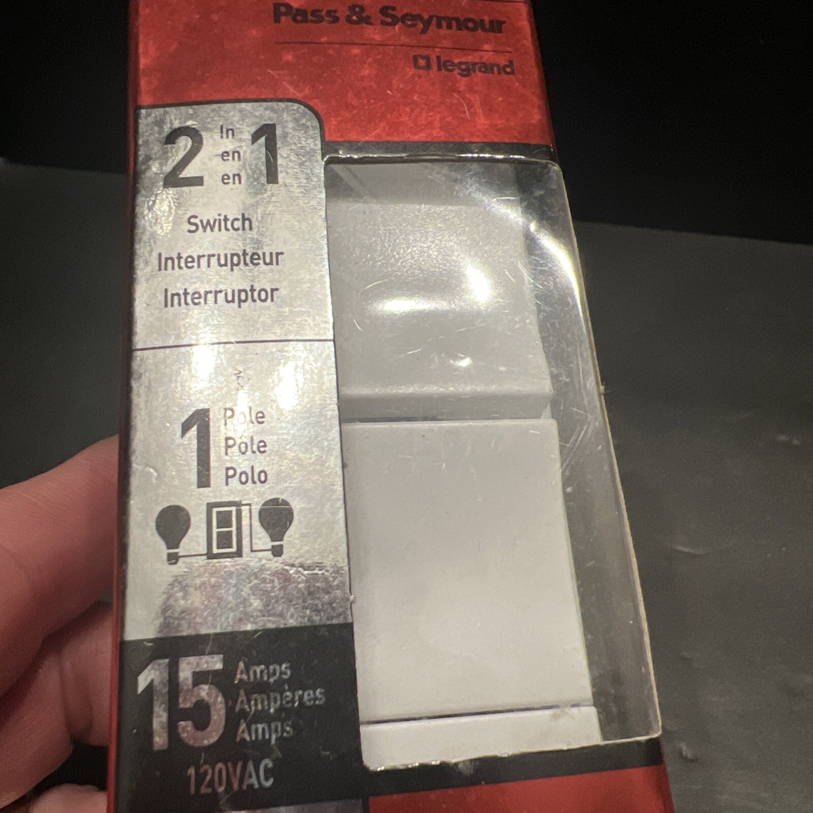 Pass & Seymour LeGrand TM811-WCC6 2in1 White Single Pole Switch NIB