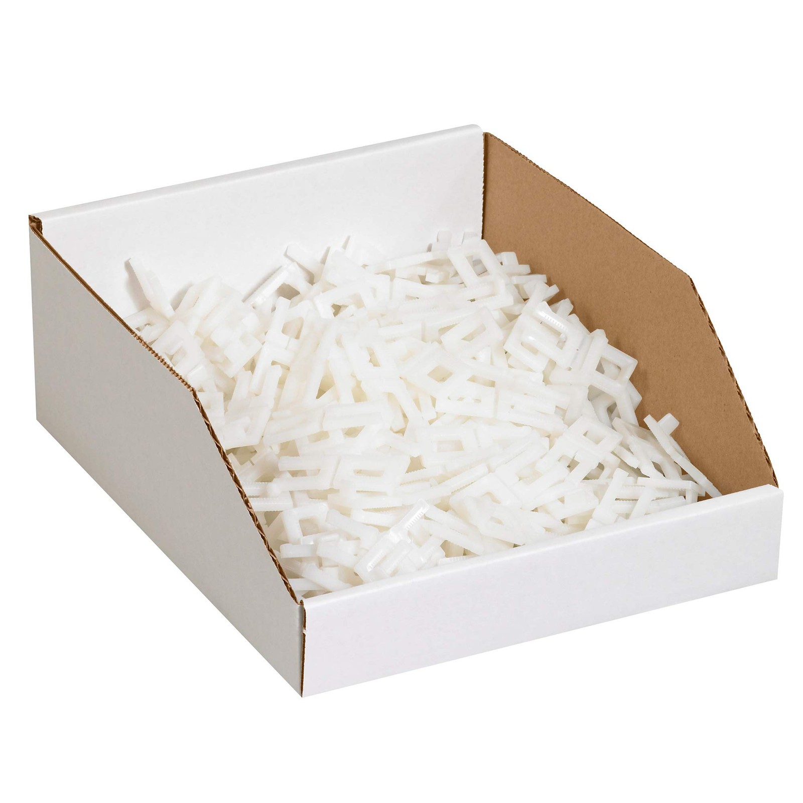 PBINMT1012 Open Top Bin Boxes, 10″ x 12″ x 4 1/2″, Oyster White (Pack of 25)