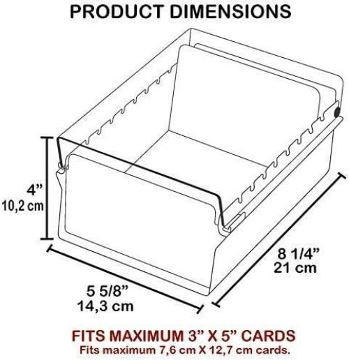 Heavy Duty 3×5 Card File Box Organizer + AZ Index – Purple