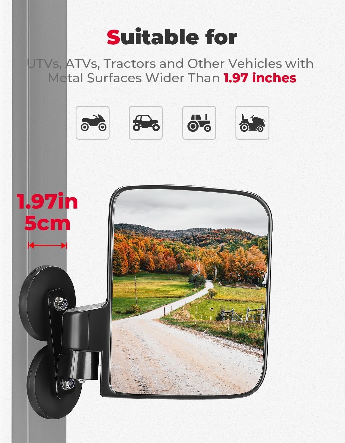 KEMIMOTO Magnetic Tractor Side Mirrors 7.1×5.3 Inch 2pcs