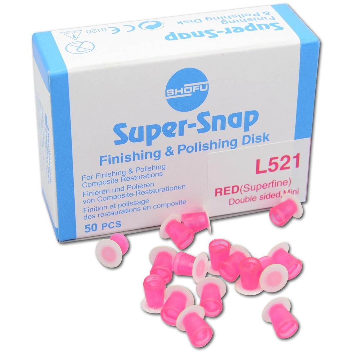 Shofu L521 Super Snap Finishing & Polishing Disks Violet Double Sided 50 Box