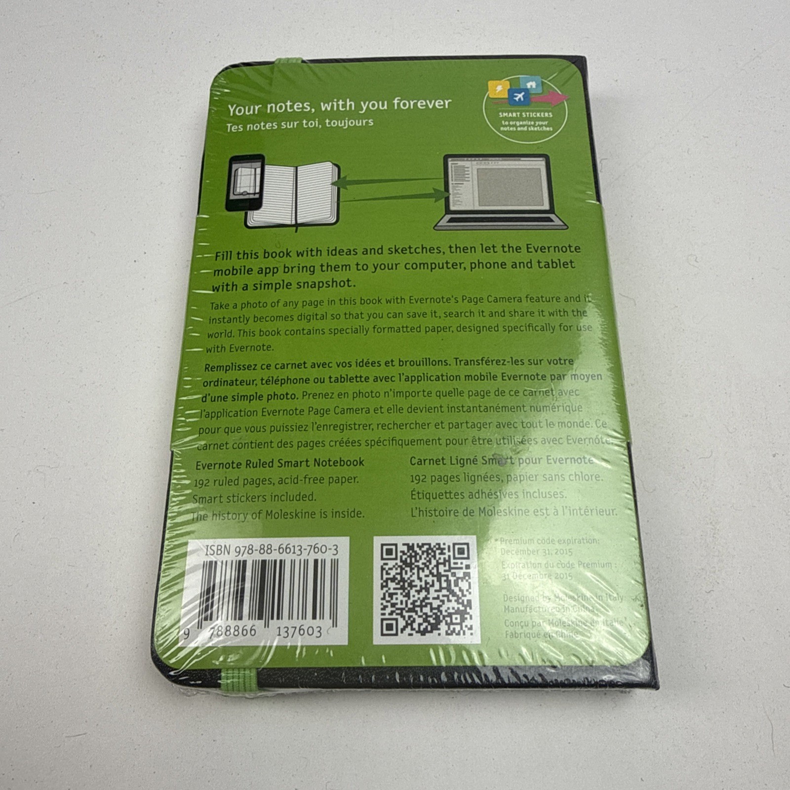 Moleskine Classic Hard Cover Ruled Pocket 9×14 cm Evernote Smart Notebook NEW