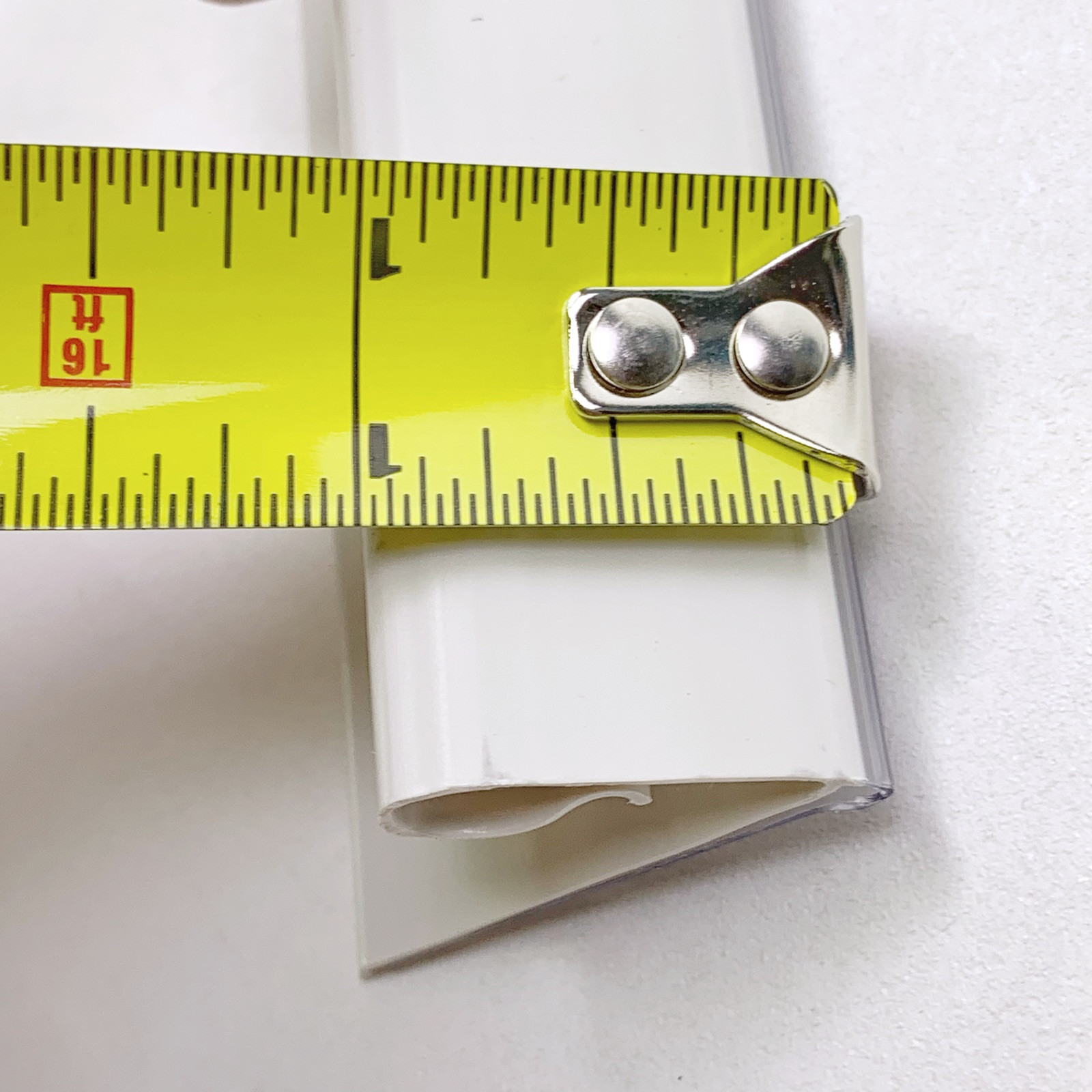 CASE of 50 Beige / Clear 47.5″ Clip-On Price Label Channel for 48″ Gondola Shelf