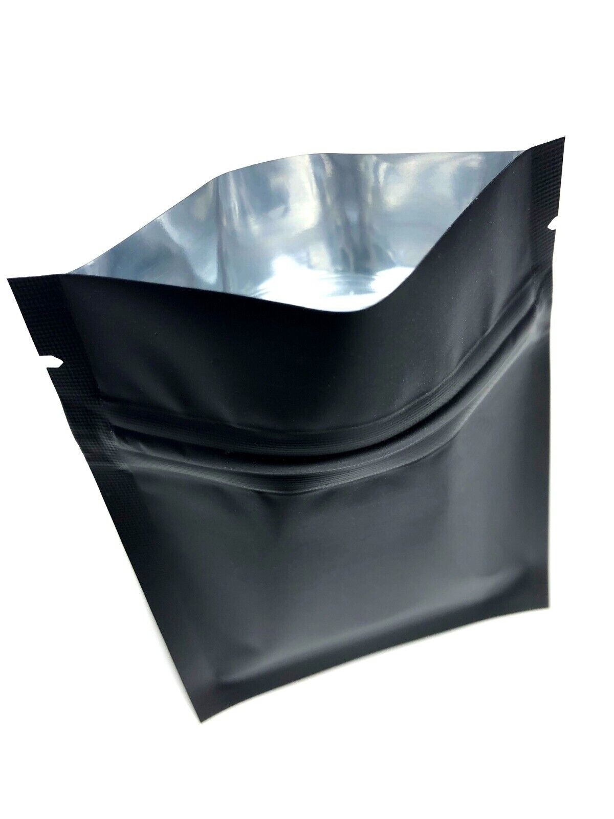 50PCS Premium 4×6″ Matte Black Small Double-Sided Mylar Foil Zip Storage Bags