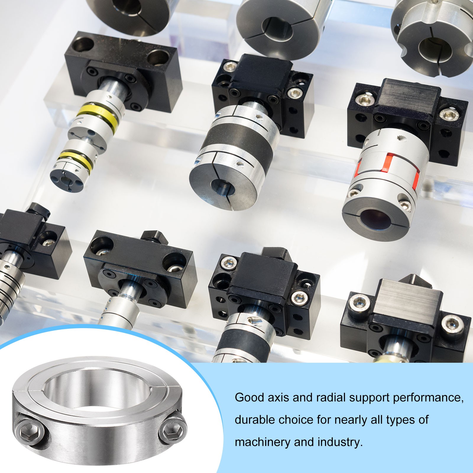 2 x Shaft Collar for 1-5/8″ Rod 2-5/8″ OD 11/16″ Double Split Clamp-On Collars
