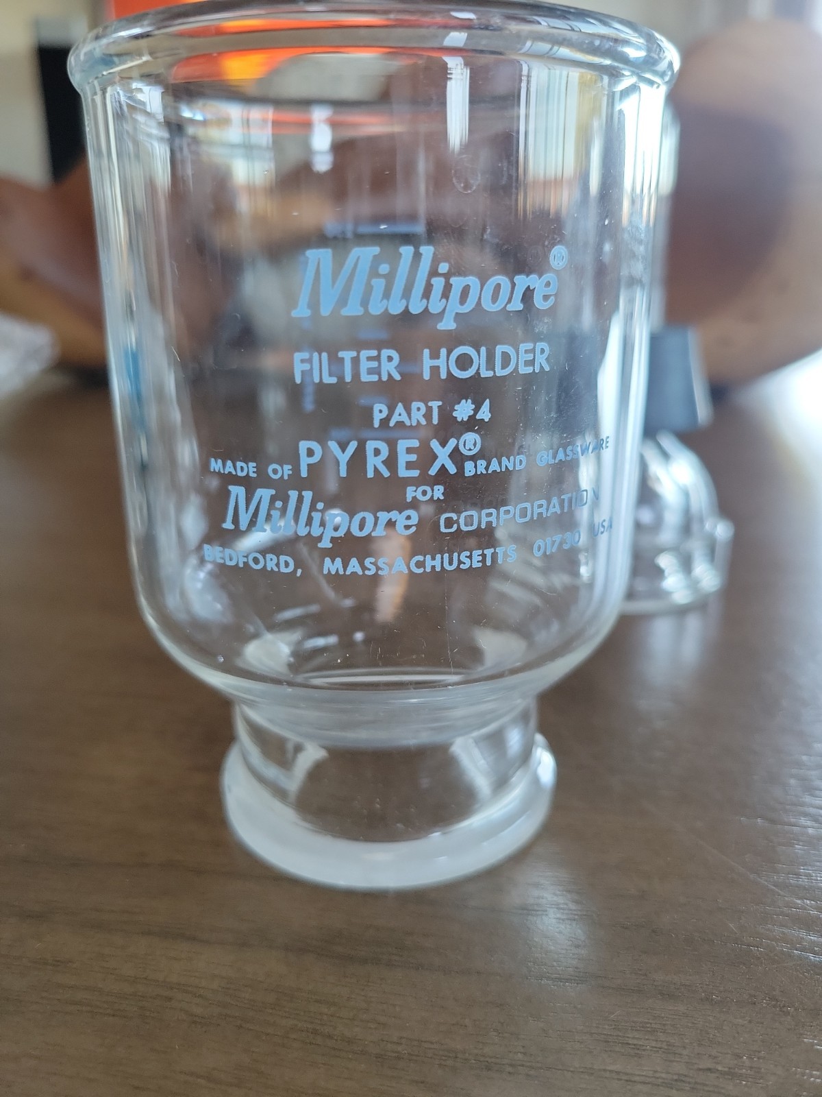 Millipore Pyrex #4 300mL Glass Funnel and PYREX Part #2 Funnel Filter