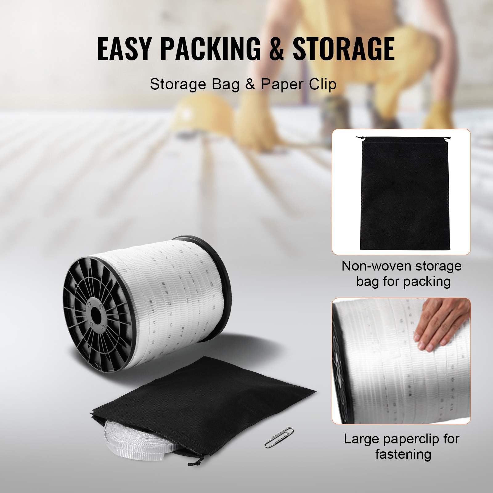 VEVOR Polyester Pulling Tape Mule Tape 3/4″ x 528′ 2500 lbf Tensile Capacity