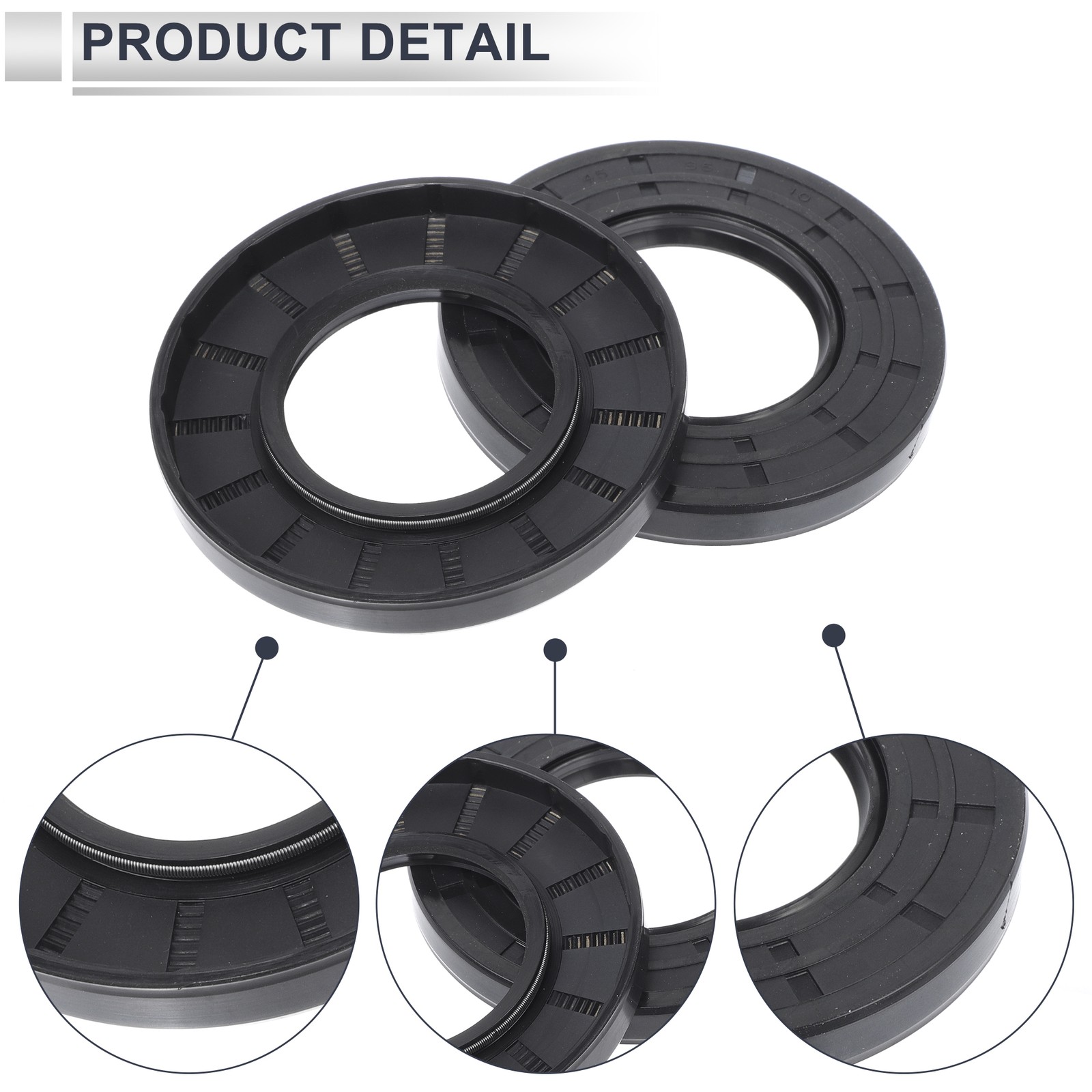 Oil Seal Seal Ring Rotary Shaft Seal NBR Rubber 45x85x10mm Black 5 Pcs