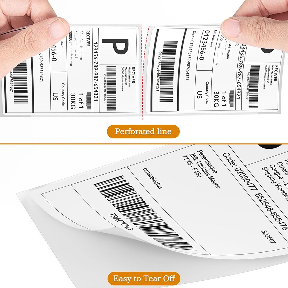 4″ x 6″ Fanfold Direct Thermal Address Shipping Labels, 100 Labels / Stack