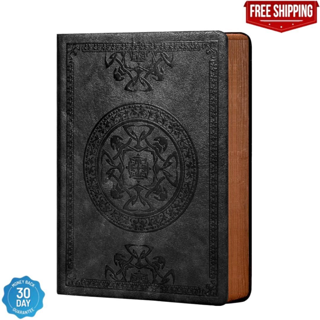 Leather Vintage Journal for Men Soft Cover 256 Lined Pages Notebook 180 Lay Flat