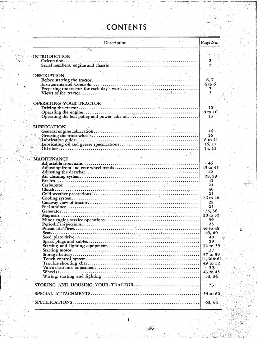 Operator Instruct Maint Manual Fits McCormick Farmall Cub 4-Cyl 1600 RPM 1949