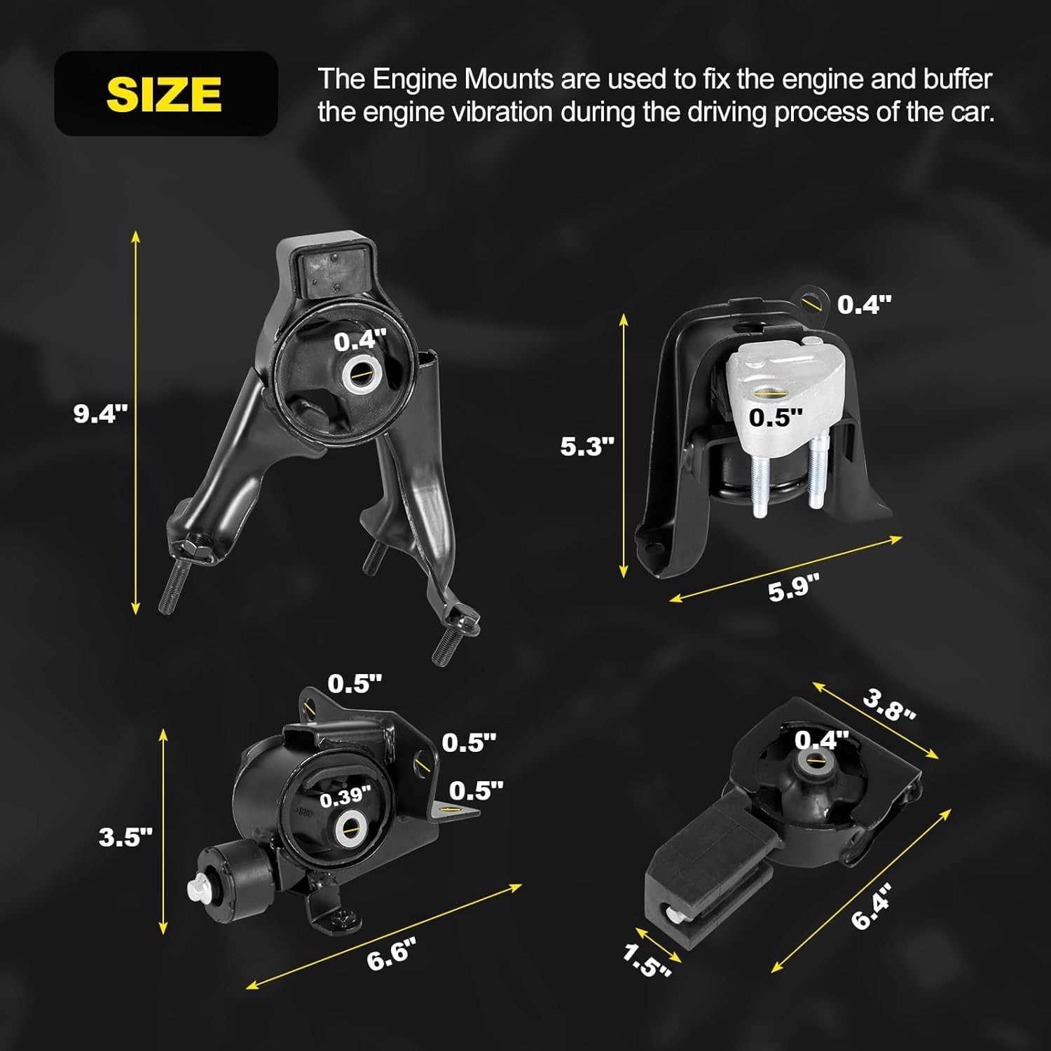 (Genuine OE Quality) Engine Motor Mount Set Compatible with 2003-2008 Toyota…