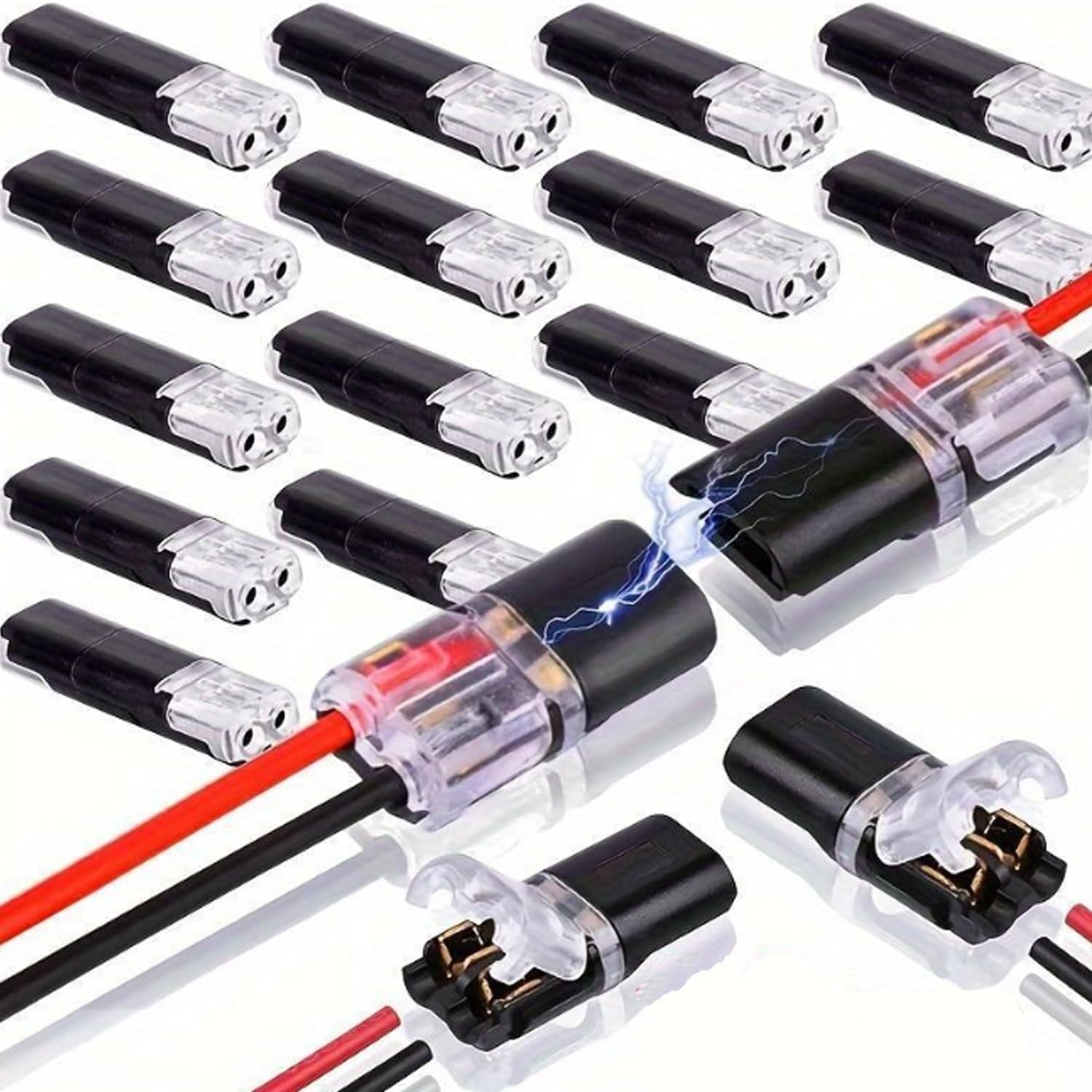 50pcs Double-Wire Plug-in Connector with Locking Buckle, Quick-Clip Fasteners US