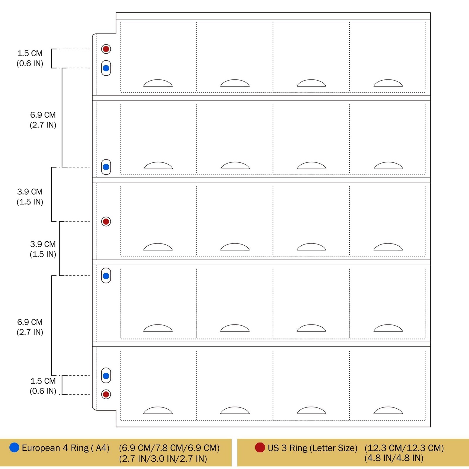 Coin Binder Sheets 30 Sheets 2″ X 2″ Coin Flips – 600 Pockets 7 Holes Coin Pages