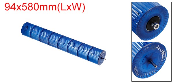 94x580mm Air Conditioner Blower Fan Wheel Flow Fan Assembly Blue