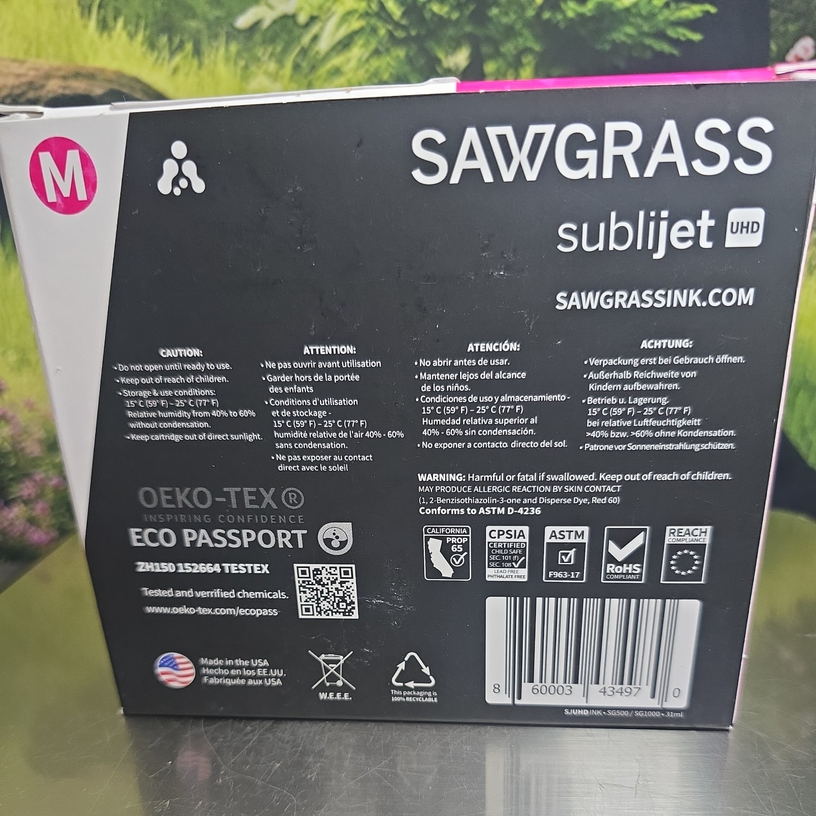 NEW Sawgrass sublijet UHD Sublim Ink for SG1000 MAGENTA 31ML- Exp 01/2026