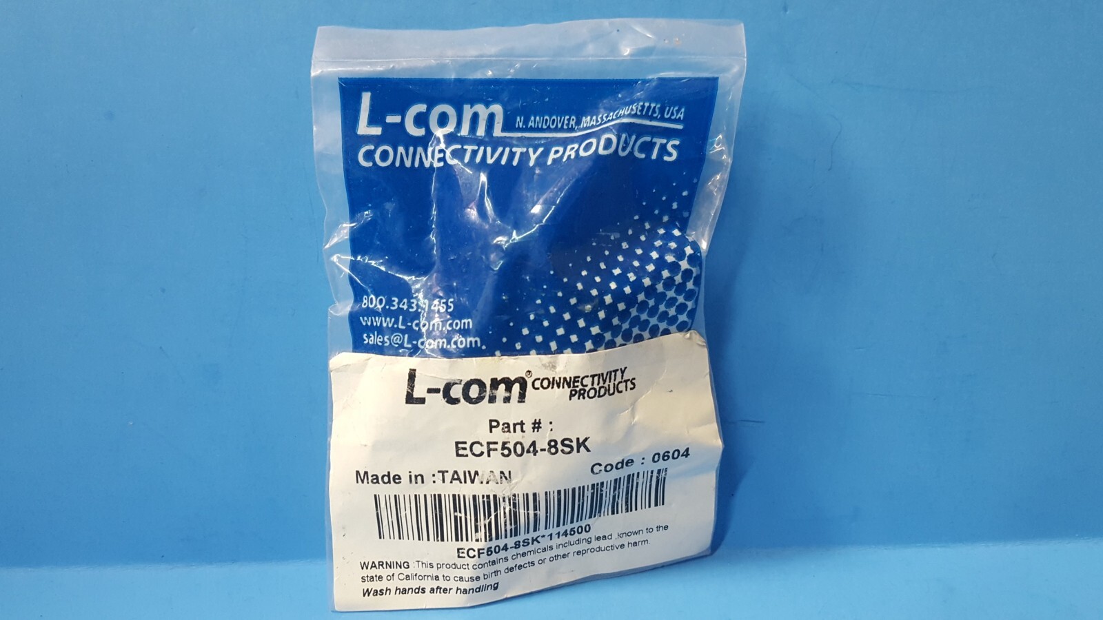 ( 1 pc) Modular Coupler Connector Jack, ECF504-8SK, L-Com, 8X8K STRAIGHT