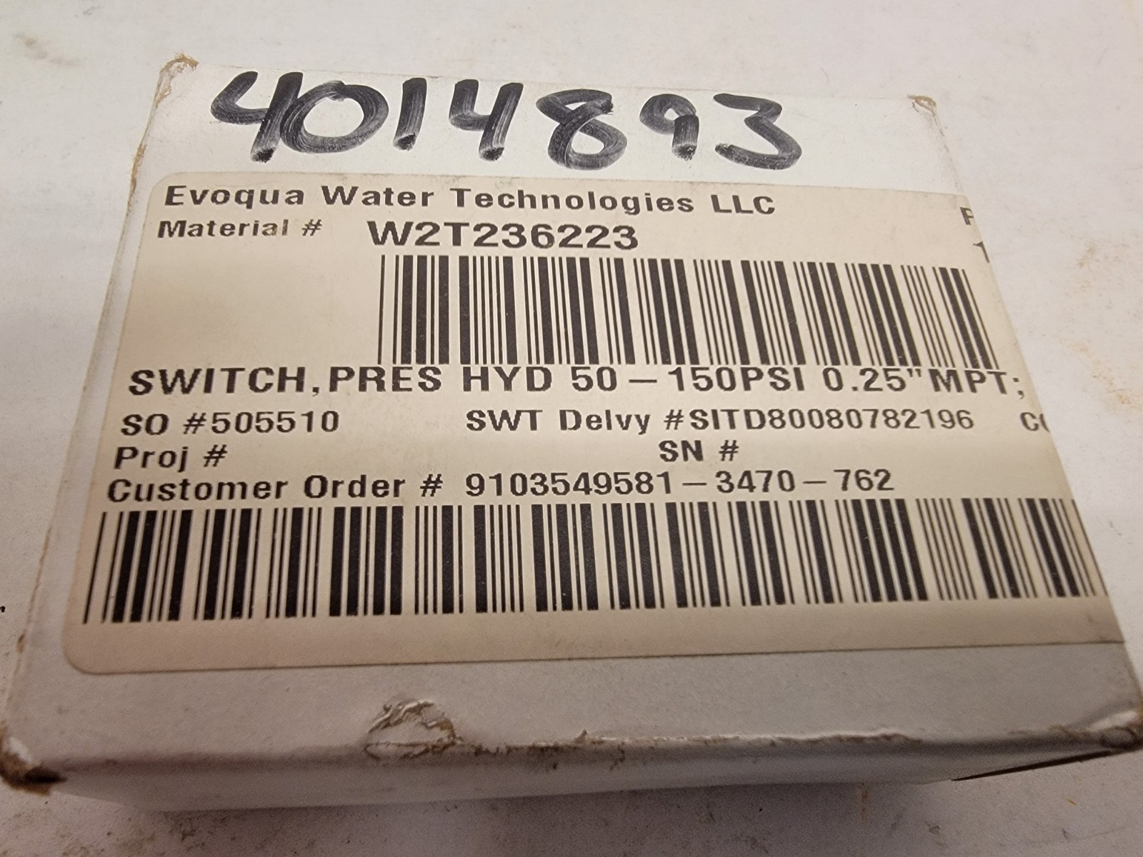Gems PS75-30-4MNZ-C-HCR 209579 Hydraulic Pressure Switch 50-150 PSI 0.25″ MPT
