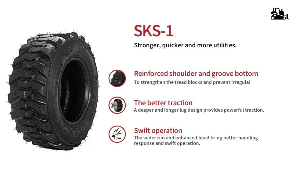 12×16.5 Heavy Duty 12-16.5 Skid Steer Tire 12Ply 12 16.5 Industrial Tire