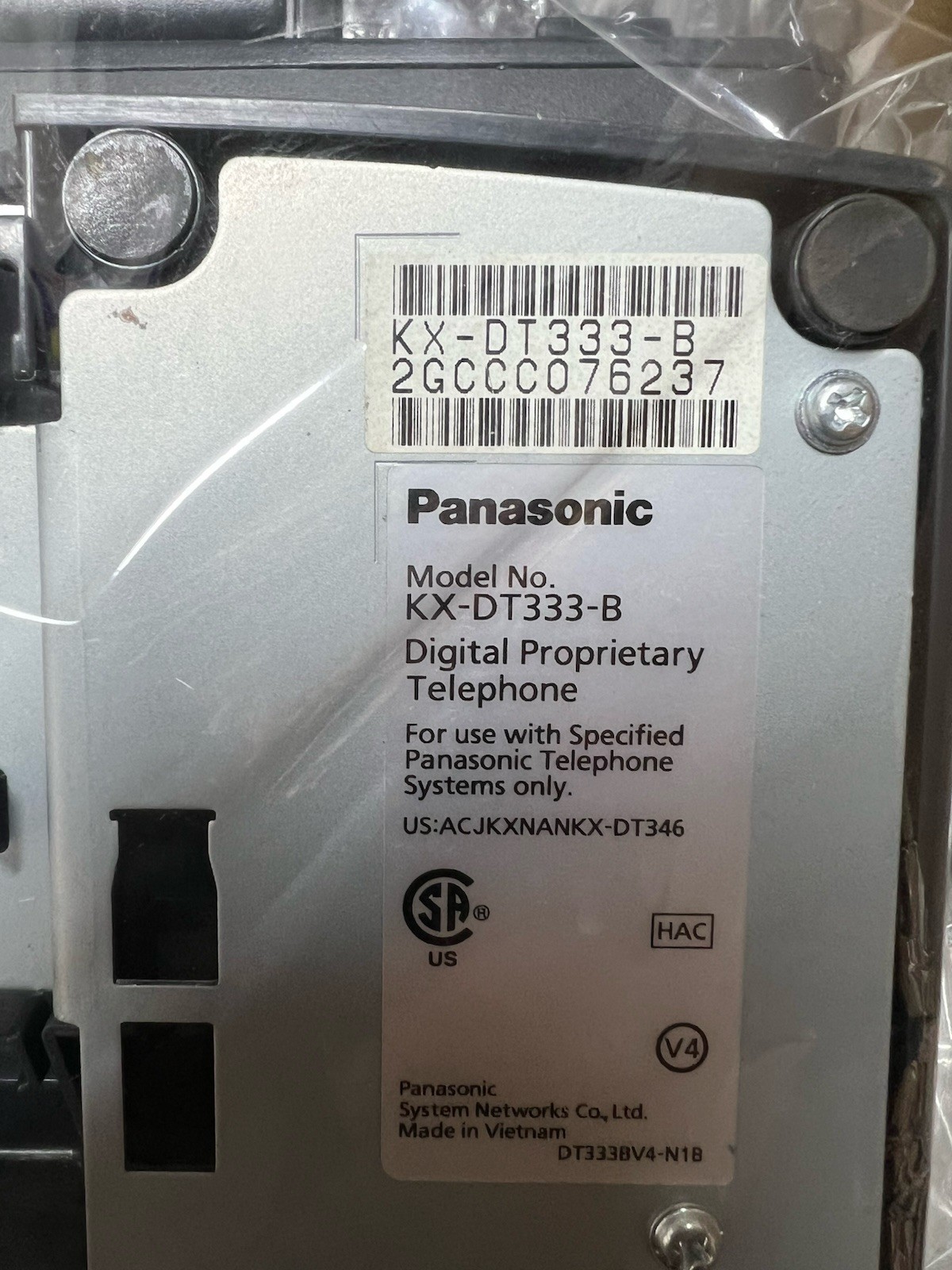 Panasonic KX-DT333-B Digital Display Phone (Black) *Refurbished*