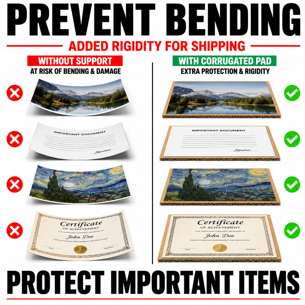 12×12 Corrugated Cardboard Pads 32 ECT Shipping Inserts Filler Sheets