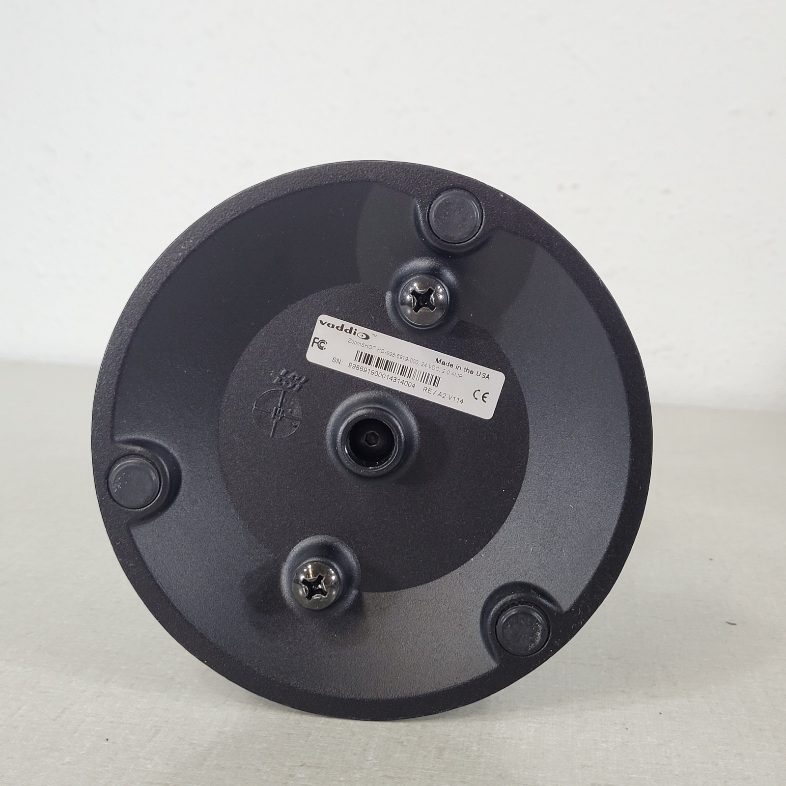 Vaddio ZOOMSHOT HD Camera 998-6919-000 REV A2 V114 24VDC 2.0 AMP Adjustable Base