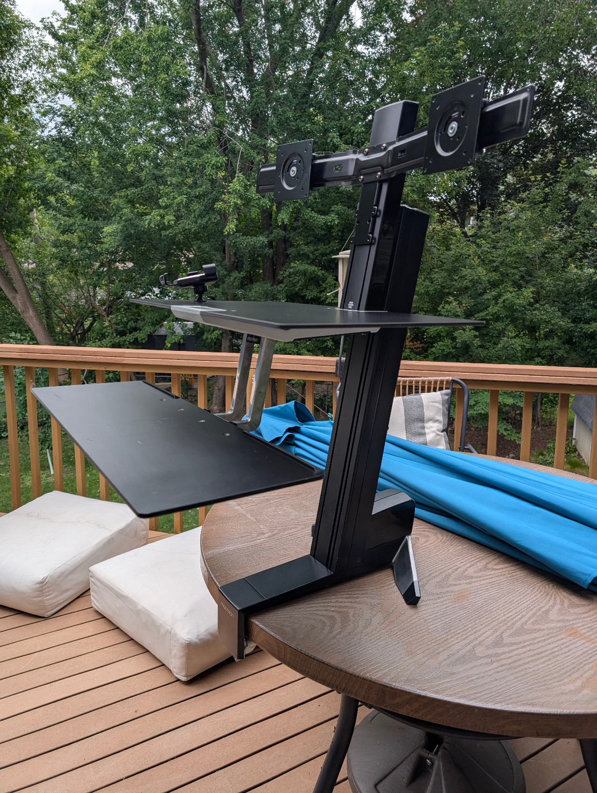 Ergotron 33-349-200 dual monitor sit/stand desk attachment with shelf (black)