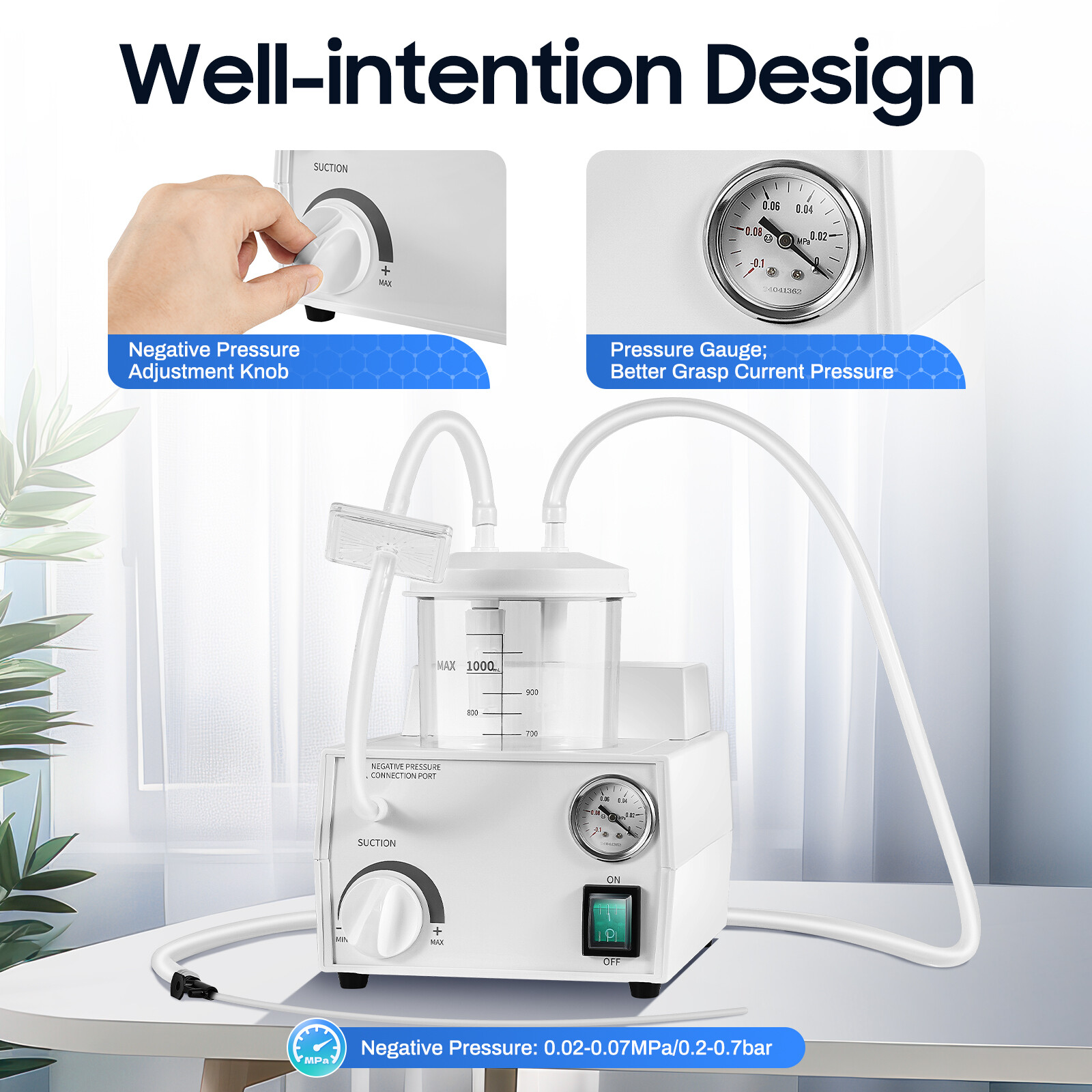 Portable Dental Phlegm Suction Unit Emergency Medical Vacuum Aspirator Machine