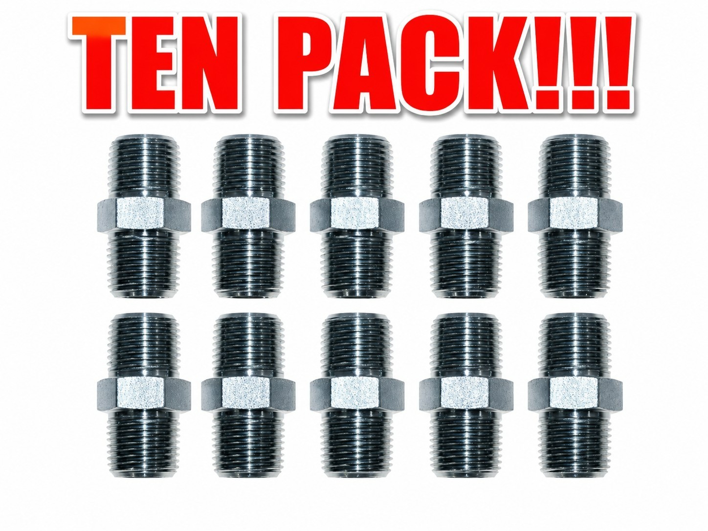 3/8″ Male Pipe NPT x 3/8″ Male Pipe NPT Male Coupling 5404-06-06 TEN PACK!!!