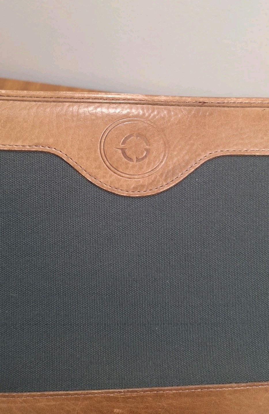 Vtg Franklin Covey Planner Green Canvas Tan Leather Trim 8×10 Full Zip Closure